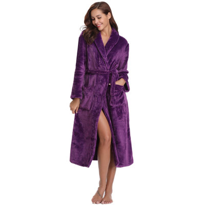 Aivyn Polyester Flannel Mid-Calf Bathrobe with Pockets and Hood for Kids