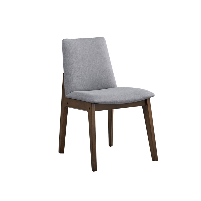Ensemble de 2 chaises d'appoint Kaela en tissu gris clair et finition noyer