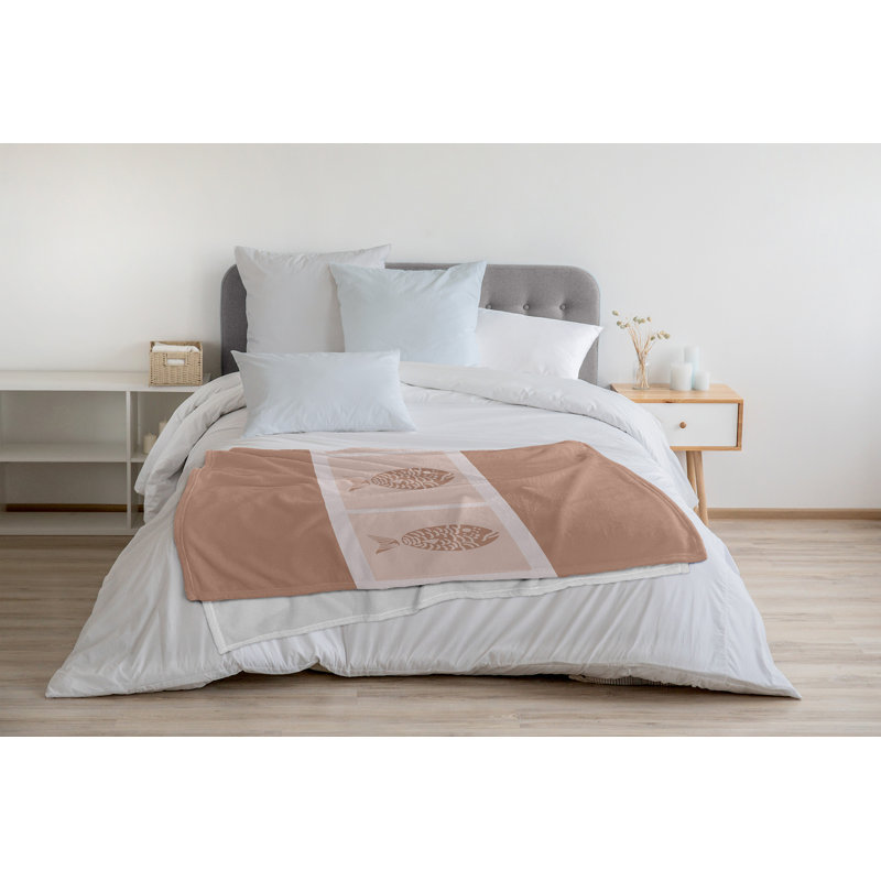 Couverture polaire Fish Chips, L 50 po x L 60 po, Mauve