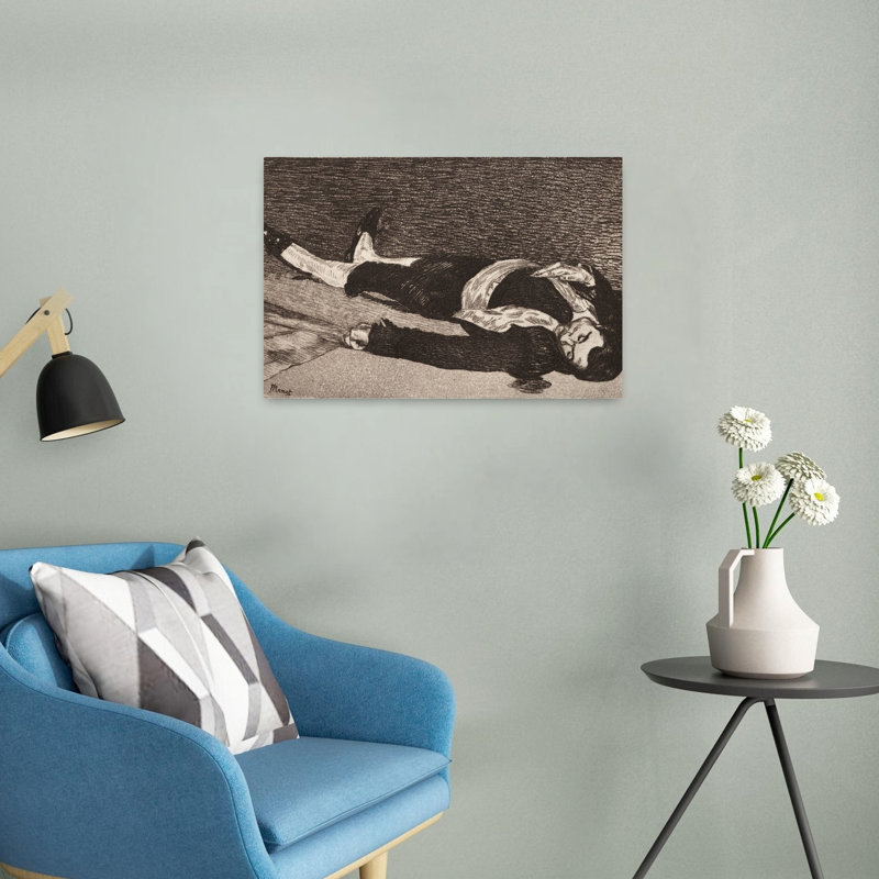 Le Toréador Mort - Estampe d'art mural contemporain abstrait impressionniste, H 16 po x l 24 po