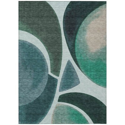 Machine Washable Indoor/Outdoor Chantille ACN2537 Abstract Rug