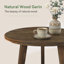 Ensemble de 2 tables de bout rondes en bois massif à 2 niveaux avec tablettes de rangement-849436488-849436493