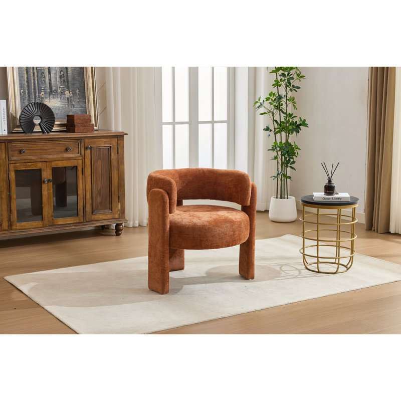 Fauteuil rembourré en tissu Contemporary, Orange