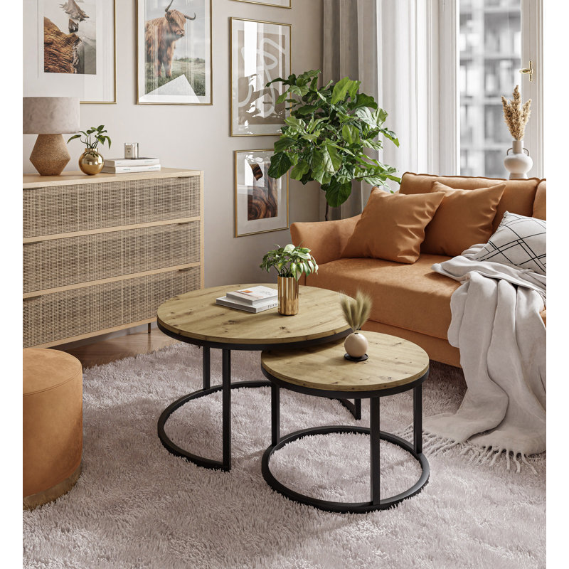 Alford Coffee Table, Black/Artisan Oak