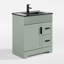 Meuble-lavabo simple 30 po avec lavabo noir, robinet et drain, peint à la main-178414806