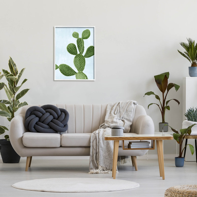 Illustration de giclée de cactus du désert, H 30 po x l 24 po x P 1,5 po, Giclée encadrée blanc bord de mer