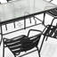 Ensemble repas d'extérieur 7 pièces Amlie - table de patio en verre trempé, 6 chaises empilables Flex Comfort