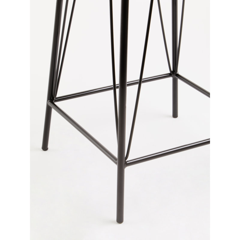 Laughlin Counter Stool with Metal Frame, Dark Brown/Black
