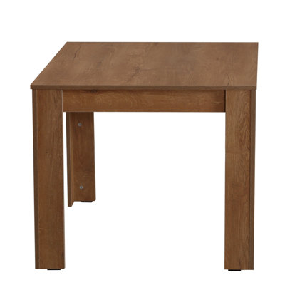 Modern Dining Table, 35.4 x 30.7 x 35.4 inches | 100% Melamine Coated Particle Board, Thickness: 0.7 inches | Stylish Solid Beige Design, Perfect for Dining Rooms & Contemporary Spaces