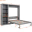 Lit double gris avec tablette de rangement - Armoire pliable compacte pour les maisons et les salles de sport-116822866-116822867