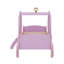 Lit simple de style princesse avec couronne, lit plateforme voiture en bois avec escalier-398186267