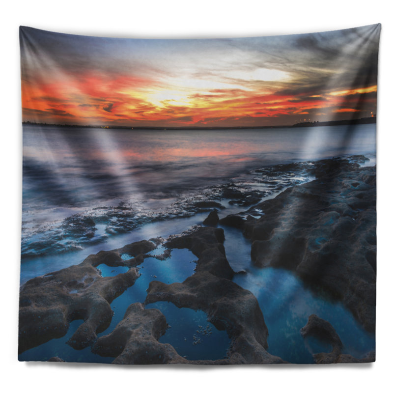 Tapisserie de mer magnifique eaux de mer bleues en australie beach, H 50 po x l 60 po