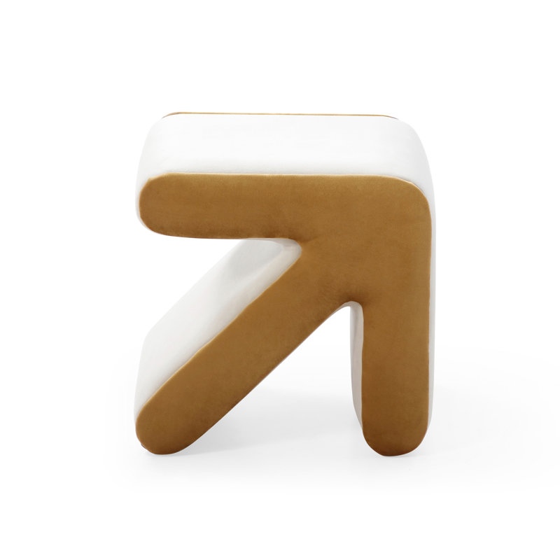 Tabouret avec repose-pieds Modern Velvet, Beige