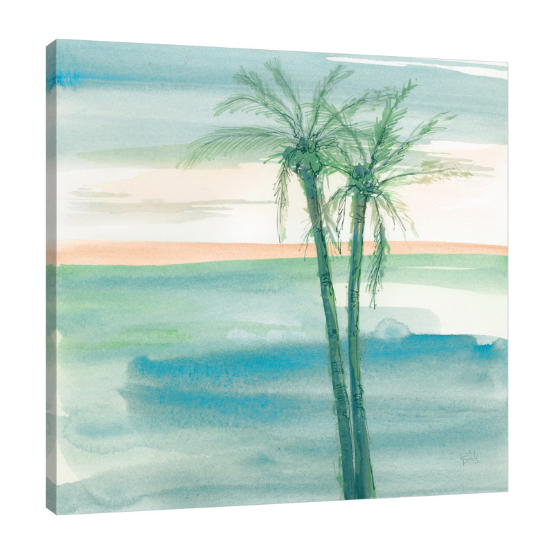 «Peaceful Dusk II Tropical», reproduction d'art sur toile tendue, H 24 po x l 24 po x P 1,5 po