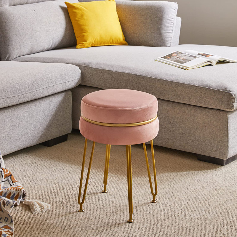Austreberto Metal Accent Stool, Pink