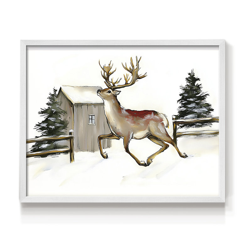 «Chirstmas Art» - Dccxxxvi - Reproduction encadrée - réversible, H 8 po x l 10 po, Blanc