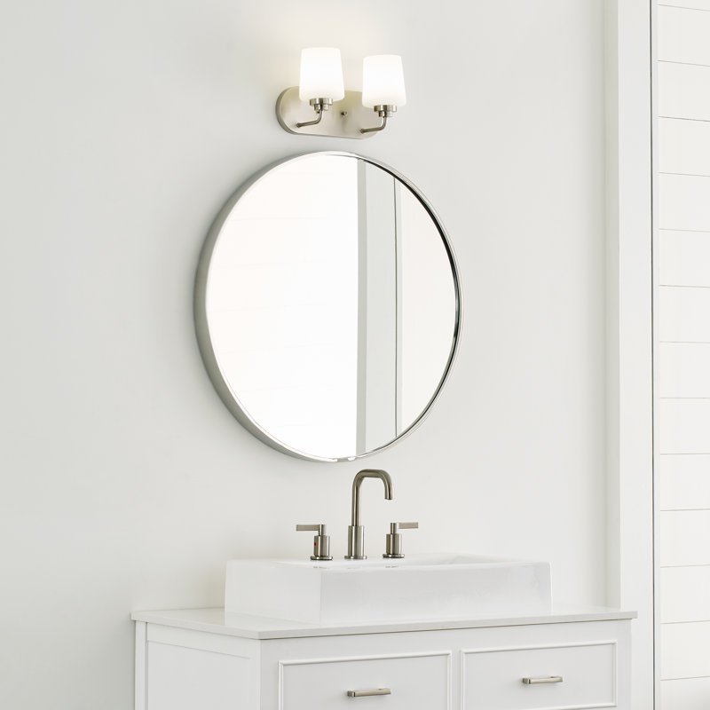 Éclairage pour meuble-lavabo à 2 lumières à intensité variable Windom, Nickel brossé, Non