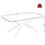 Table basse rectangulaire en verre trempé transparent de 40,49 po avec pieds en métal argenté, utilisation durable, assemblage facile pour tous, table rectangulaire, verre, option de rangement grande capacité, esthétique moderne