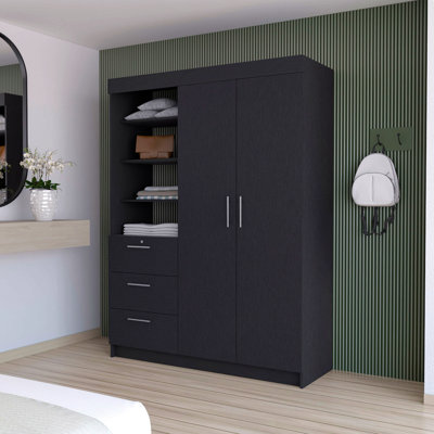 Armoire noire à 3 tiroirs