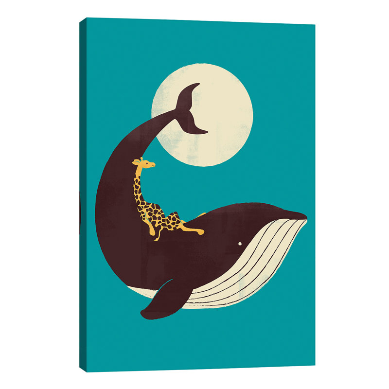 The Giraffe And The Whale by Jay Fleck - Wrapped Canvas Print, 66.04 cm H x 45.72 cm W x 1.91 cm D