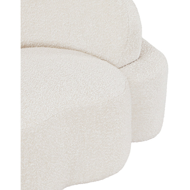 Canapé rembourré Ishawn, Tissu crème bouclé