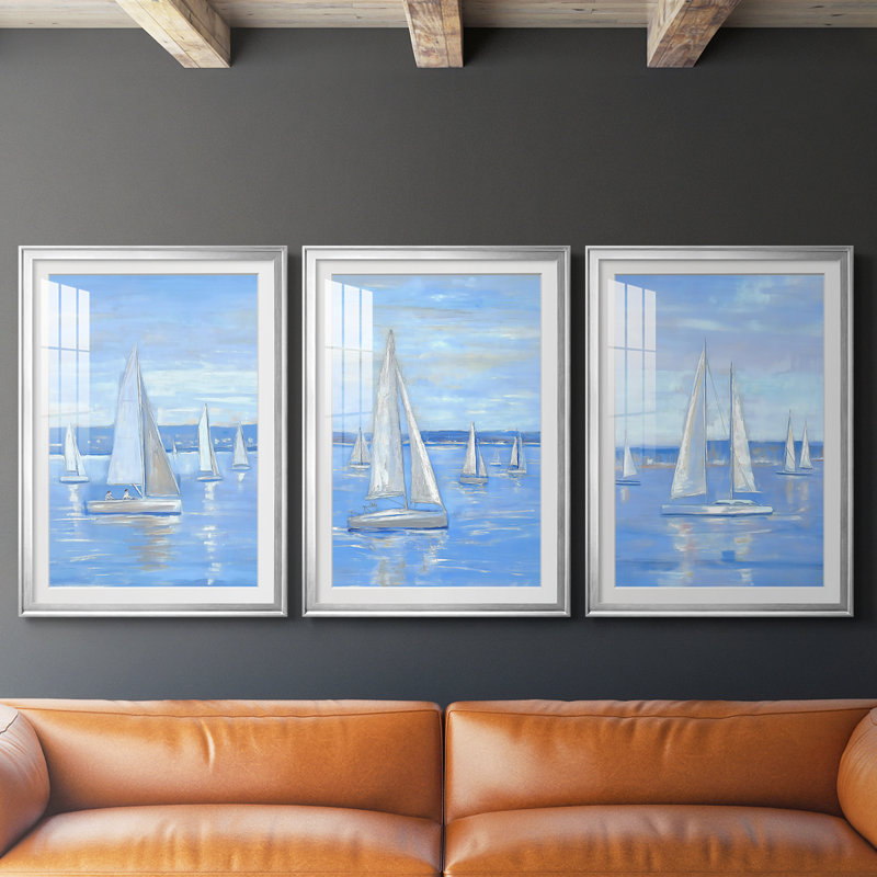 NAUTICAL Series CXLV - Impression encadrée sur mesure de qualité supérieure - 3 pièces, H 21 po x l 30 po