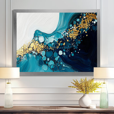 Abstract Aqua Pulse Of The Ocean III - abstract Wall Art Decor