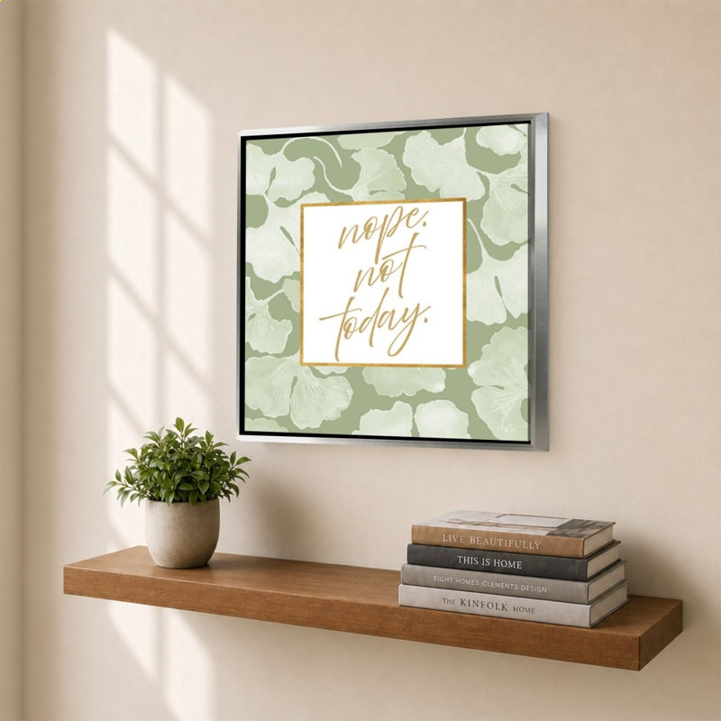 «Nope Not Today» par Elizabeth Medley - Impression sur toile, 34" H x 34" W, Silver