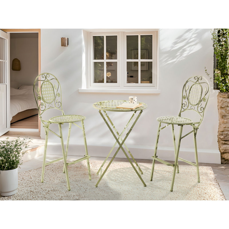 Bivio Lark Manor Bar Set with Iron Frame and Metal Outer Material