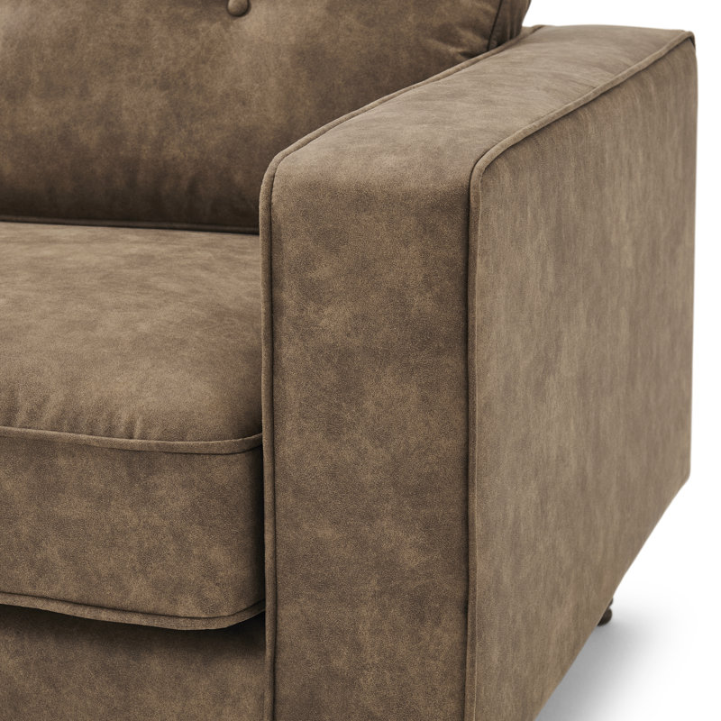 Teasha Sofa, Brown Faux Leather, 2