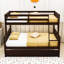 Lit superposé simple en bois avec lit gigogne Keyonah, échelle convertible et garde-corps Keyonah-1570004191