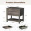 Table de chevet 25 po avec tiroir, tablette et plateau coulissant Avelyn-5378615-16127702