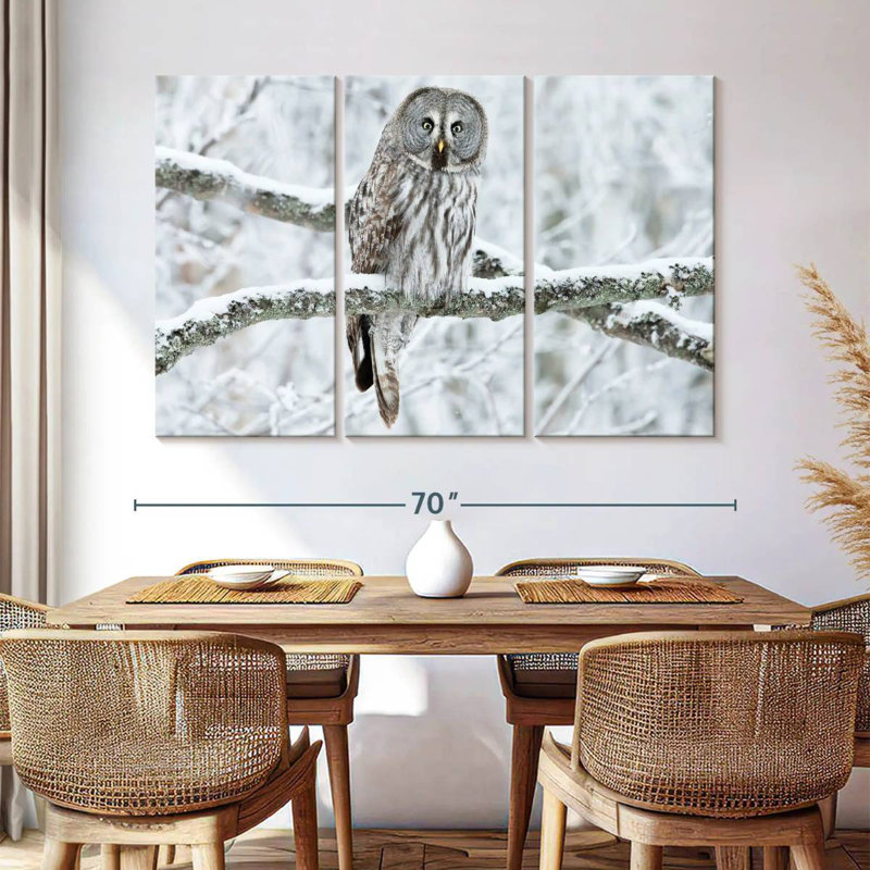 Great Grey Winter Owl, 42" H x 65" W
