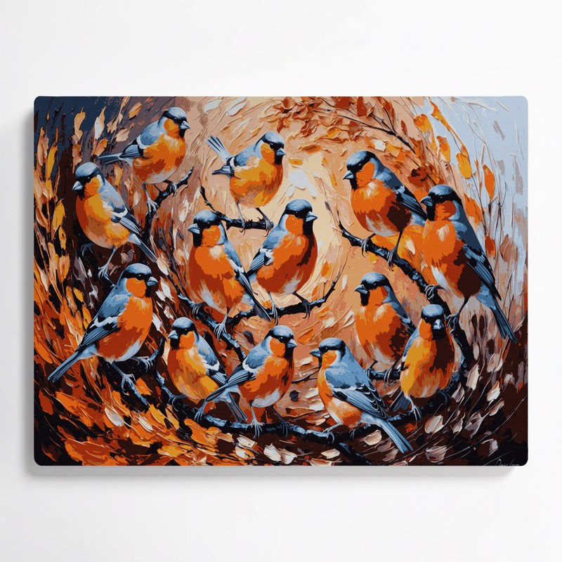 Oiseaux, art mural brun, H 11 po x l 14 po