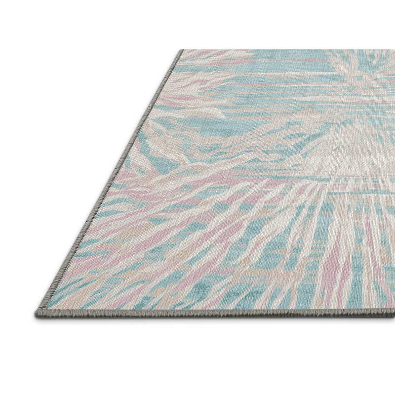 Machine Washable Gray Area Rug, Rectangle 7' x 10'