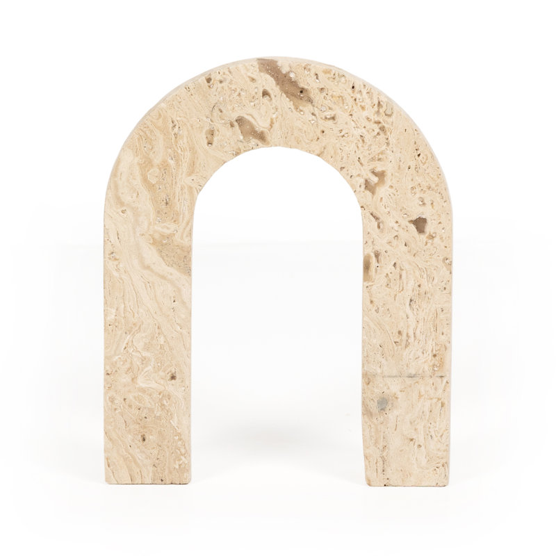 Rockwell 2 Piece Travertine Arches Set, White Travertine