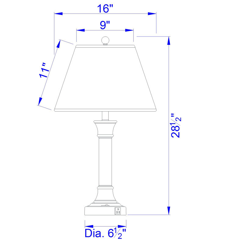 Wellesley Metal USB Table Lamp