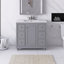 36 po Meuble-lavabo autoportant avec plateau en résine blanche non assemblé-79574862