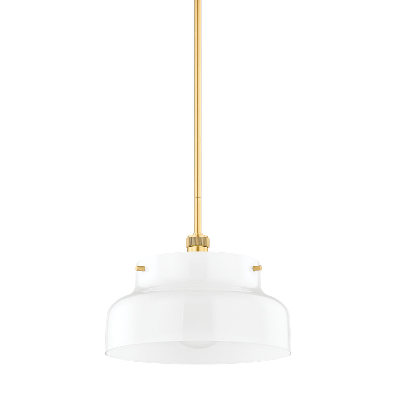 Luminaire suspendu 1 lumière Luella, Laiton vieilli, H 9,75 po x l 15 po x P 15 po