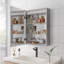 Armoire à pharmacie 20 po x 28 po avec miroir à fixation murale à DEL avec lumières, antibuée, imperméable, à intensité variable, 3000 K à 6000 K, fixation en surface, tablettes de rangement