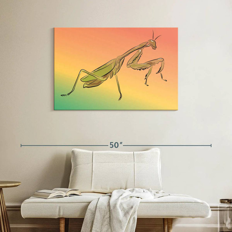 Crowle Outline Of Praying Mantis, 26" H x 39" W