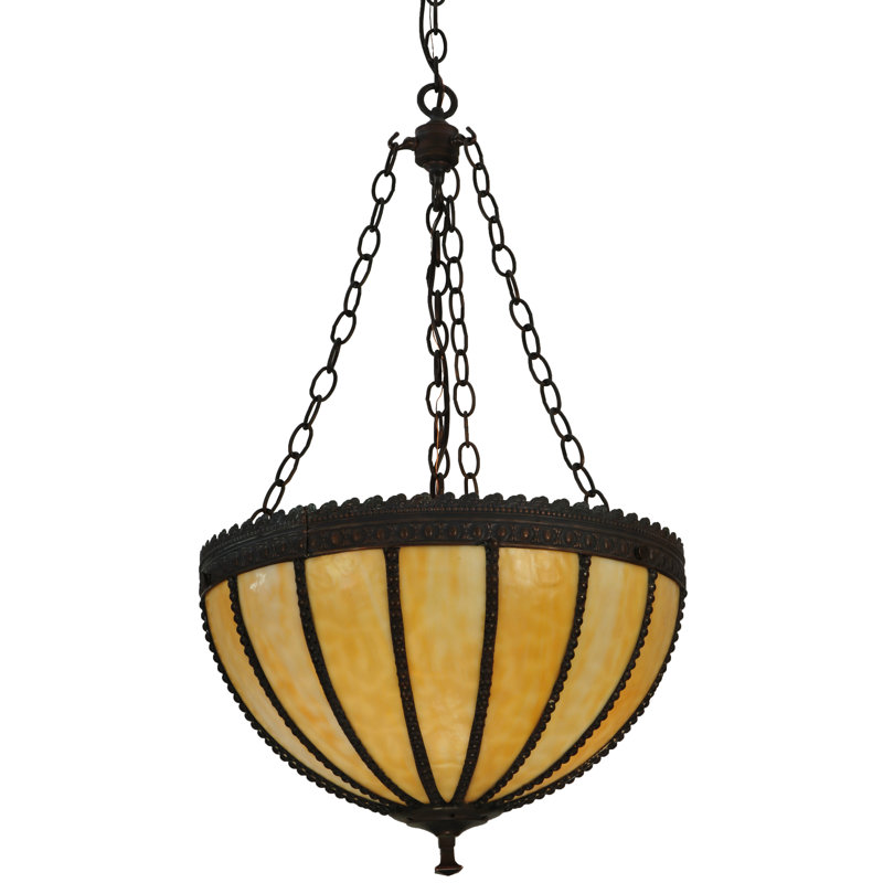 Luminaire suspendu bol 3 lumières unique