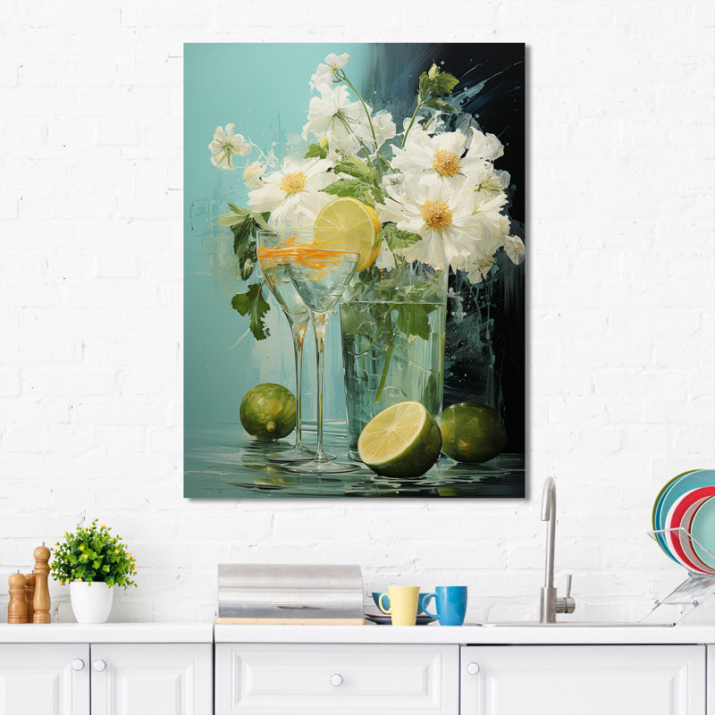 Cocktail Gin Fizz Fantasy - Art mural cocktails, H 44 po x l 34 po x P 1,5 po