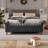 Wide Upholstered Flip-up Storage Bench With Flared Arms And Solid Wood Legs-1973753238