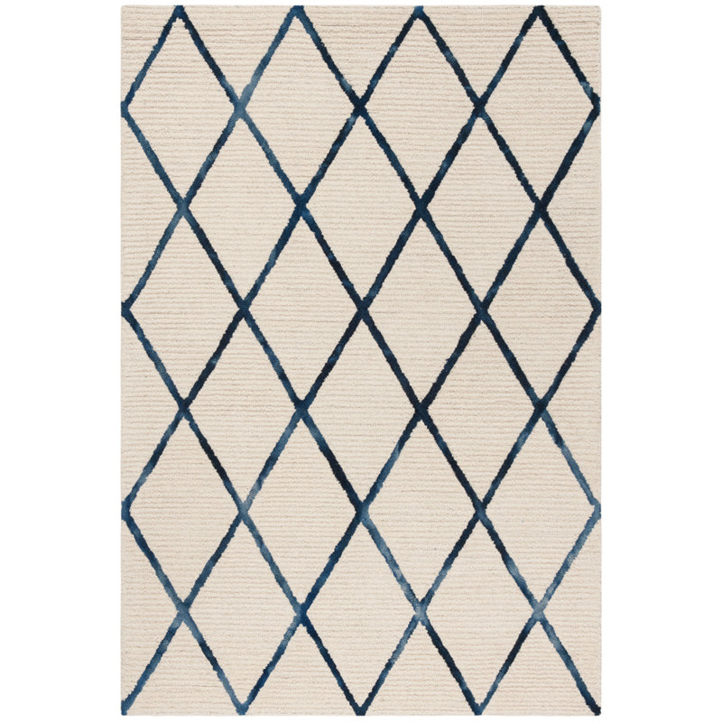 Skipworth Blossom Hand Tufted Wool Geometric Rug, Rectangle 4' x 6'