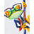 Funny Frog with Glasses - Blue Framed Canvas Home Decor