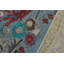 Tapis oriental bleu en laine noué à la main 6 pi 5 po x 9 pi 4 po Madon