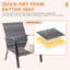Ensemble de 3 chaises d'extérieur en osier toutes saisons avec coussins intégrés à séchage rapide et table basse en rotin
