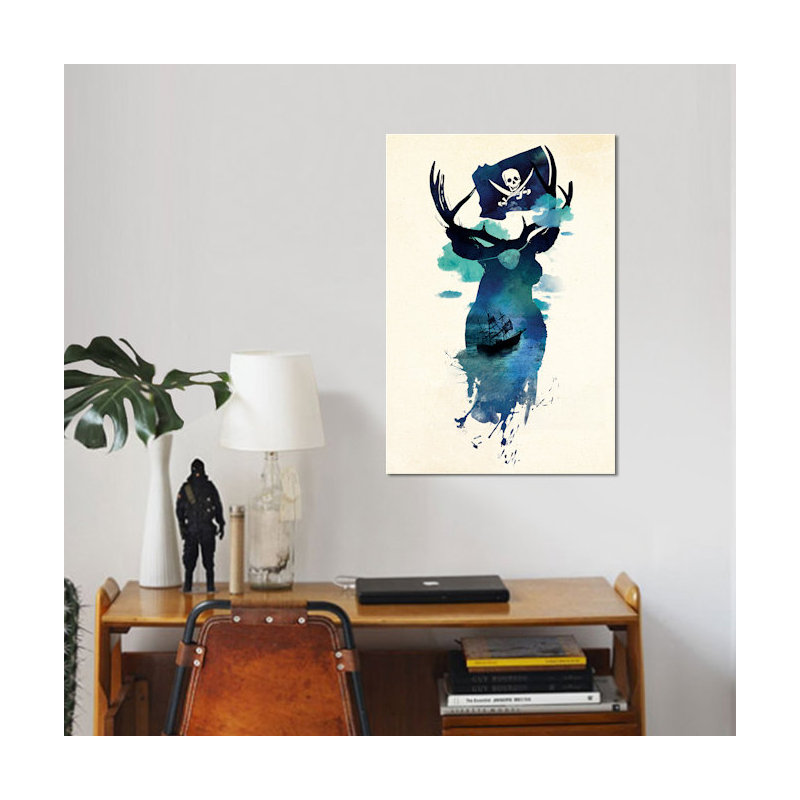 " Captain Hook " by Robert Farkas, No Mat, Black Framed Canvas, 26" H x 18" W x 1.5" D
