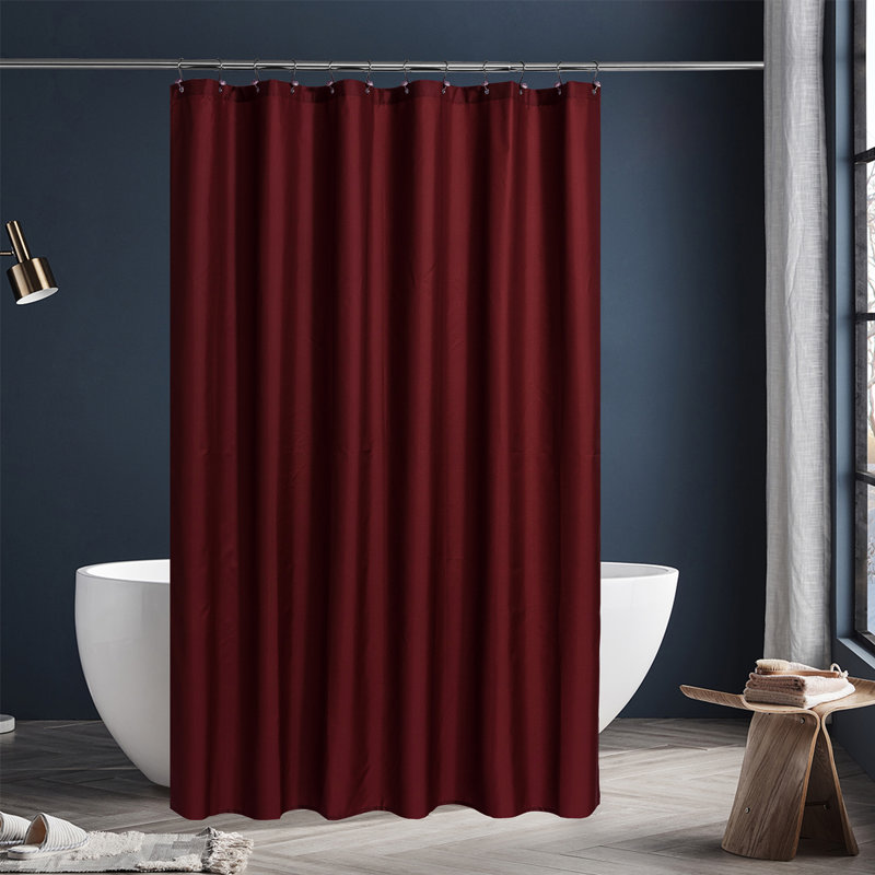 Rideau de douche en tissu hydrofuge, Vin rouge, H 72 po x l 72 po